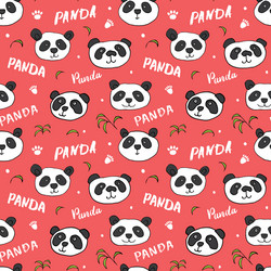 cute panda bear seamless pattern animals vector