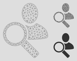 find user mesh network model and triangle vector image