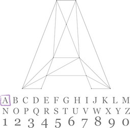 low poly numbers font polygon number vector image