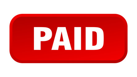 paid button square 3d push vector image
