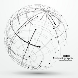 point and curve constructed the sphere wireframe vector image