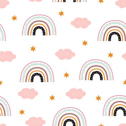 Cloud pattern cute sky seamless background Vector Image