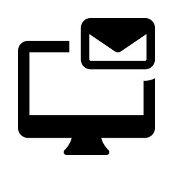 usage of desktop for electronic mail communication vector image