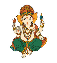 Colorful Lord Ganesha Artwork Vector Image