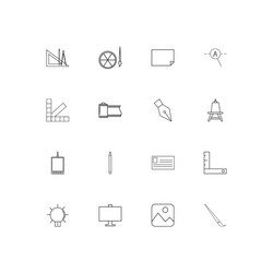 creative process and design simple linear icons vector image
