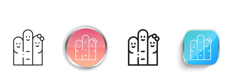 friendship icon thin linear regular and button vector image