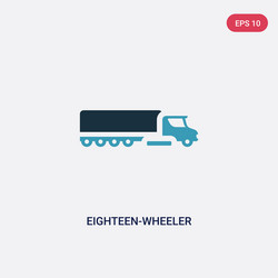 Two color eighteen-wheeler icon from vector