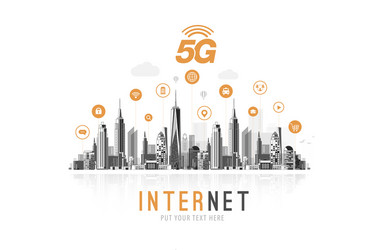 5g network wireless internet wi-fi connection vector image