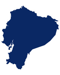 Ecuador Map - Blue Outline Vector Image