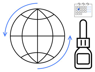 global product distribution with calendar tracking vector image