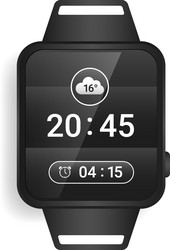 modern smartwatch ui design with weather and time vector image