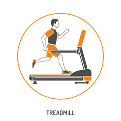 Runner on treadmill concept vector