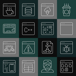 set line browser files system bug window cloud vector image
