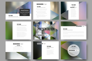 Set of 9 templates for presentation slides vector