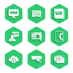 set ui or ux design web development cloud vector image