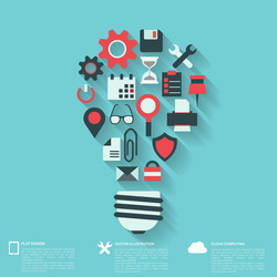 flat abstract background with web icons interface vector image