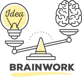 mechanism to compare value of brainwork vector image