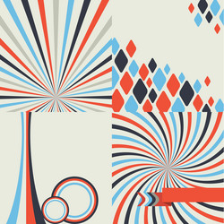 abstract retro style geometric background set vector