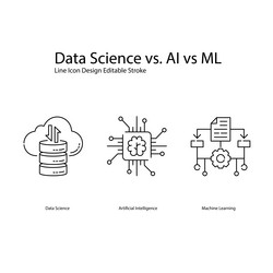 artificial intelligence ai machine learning ml vector image