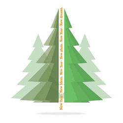 abstract new year trees on a white background vector image