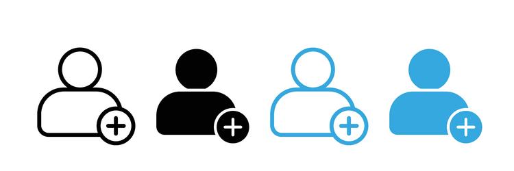 add a new user icon set account plus member vector image