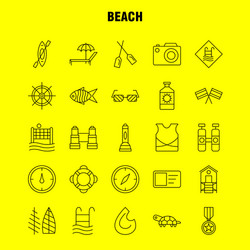 Beach line icon for web print and mobile uxui kit vector