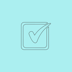 check list button mark in box sign vector image