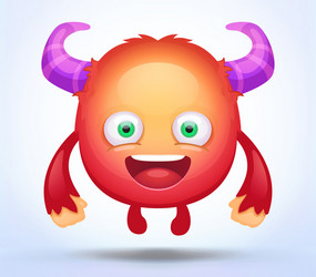 Happy Monster Face Vector Image