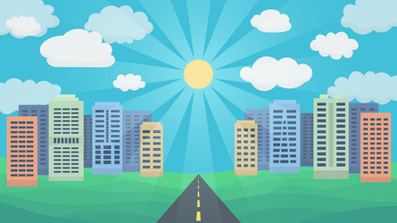 Modern city landscape background Royalty Free Vector Image