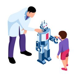 setting up robot composition vector image