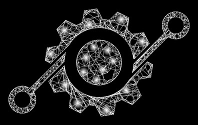 shiny net mesh smart gear with lightspots vector image