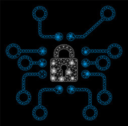 Bright mesh network cryptography with flare spots vector