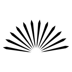 Abstract dawn sun rays icon Royalty Free Vector Image