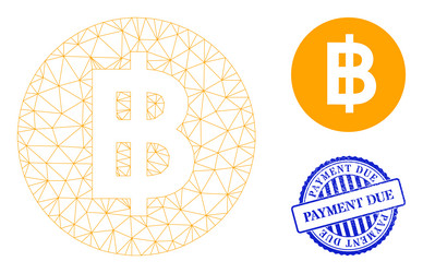payment due grunge seal stamp and web net bitcoin vector image