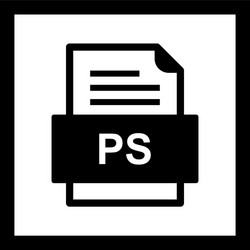 Ps file document icon vector