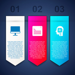 set computer monitor web developer programming vector image