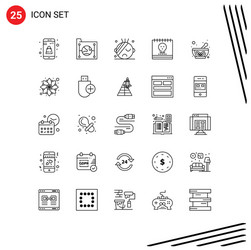 25 universal lines set for web and mobile vector image
