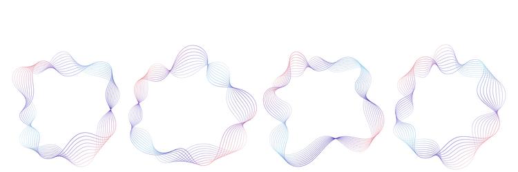 abstract wavy frames set colorful flowing borders vector image