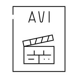 avi file format document line icon vector image