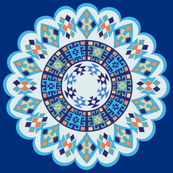 blue ottoman serial patterns seven vector image