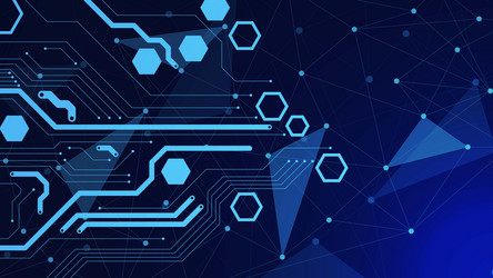 circuit board technology with connecting dots line vector image