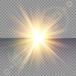 light flare special effect with rays of vector image