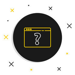 line browser with question mark icon isolated vector image