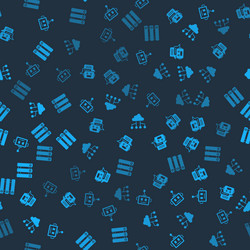 set artificial intelligence robot chat network vector image