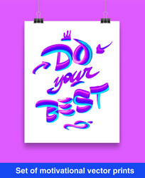 set of motivation quote mock up Vector Image