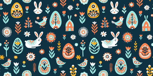 simple easter scandinavian seamless pattern vector image