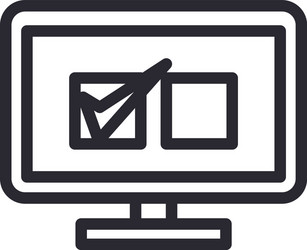 check mark options on computer line style icon vector image