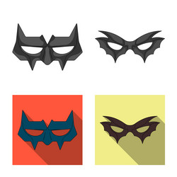 isolated object of hero and mask icon set vector image