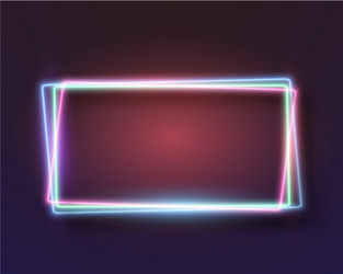 Blue and violet neon color rectangle frame Vector Image