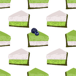 triangular cake pieses vanilla and matcha vector